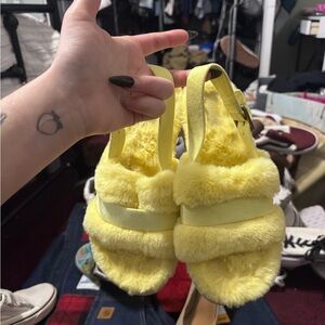 UGG Koolaburra Yellow Fuzzy Sandals